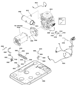 Part Location Diagram of 61H2750001E1 Briggs and Stratton Replacement Engine